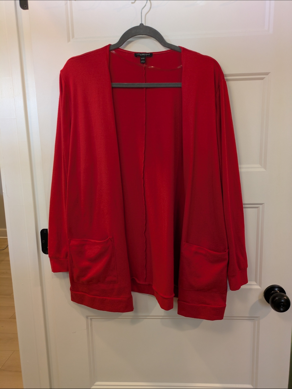 🔴 3/$15 Lane Bryant Open-Front Red Cardigan with Pockets